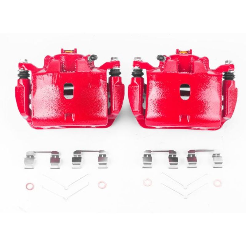 Power Stop 13-15 Acura ILX Front Red Calipers w/Brackets - Pair - S2916