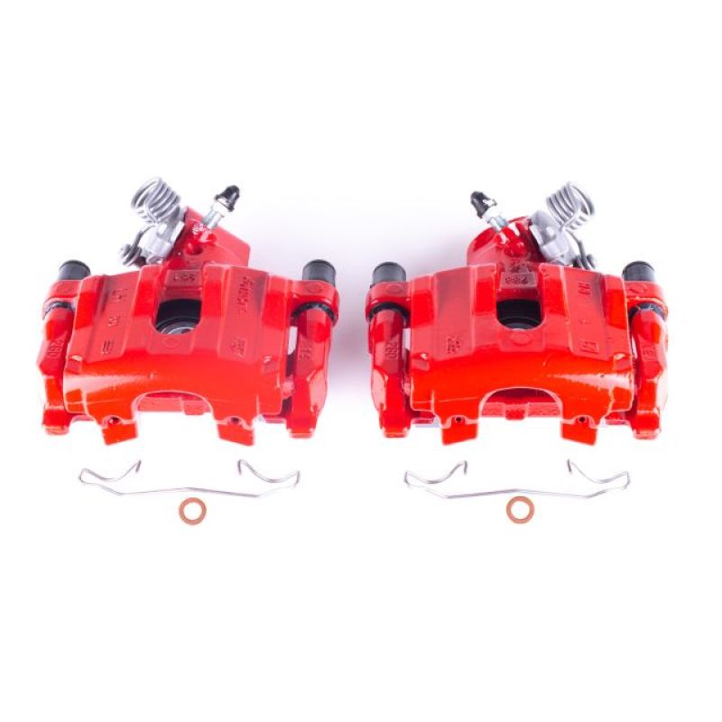 Power Stop 04-13 Mazda 3 Rear Red Calipers w/Brackets - Pair - S2954A