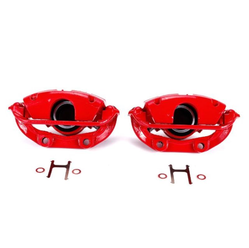 Power Stop 94-96 Chevrolet Caprice Rear Red Calipers w/Brackets - Pair - S4626