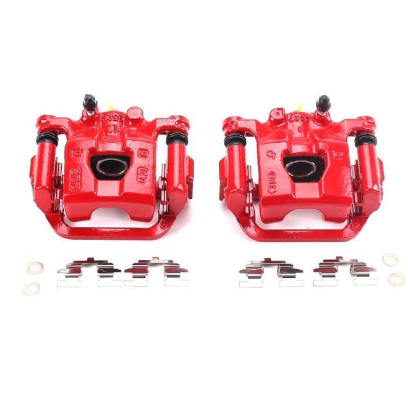 Power Stop 11-17 Nissan Juke Rear Red Calipers w/Brackets - Pair - S3582