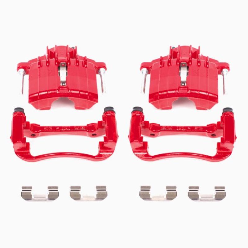 Power Stop 04-05 Chevrolet Classic Front Red Calipers w/Brackets - Pair - S4646