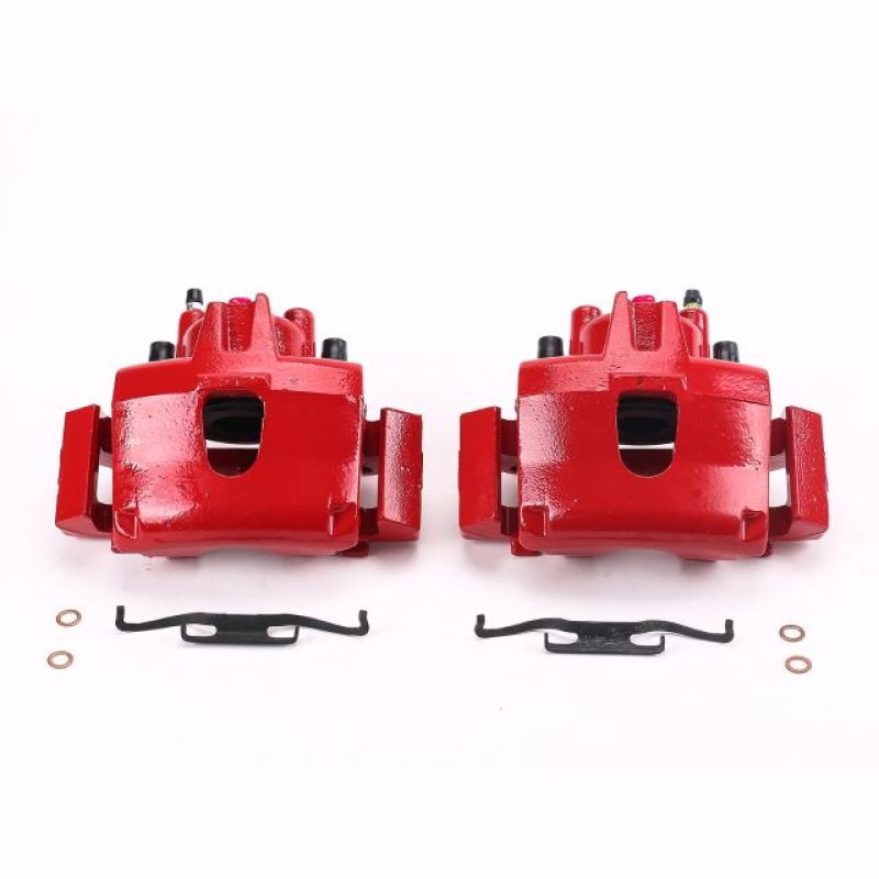 Power Stop 01-07 Chrysler Town & Country Front Red Calipers w/Brackets - Pair - S4776