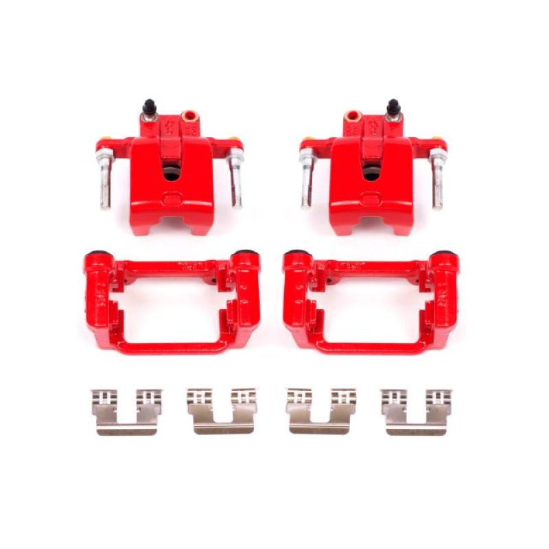 Power Stop 05-19 Chrysler 300 Rear Red Calipers w/Brackets - Pair - S4970