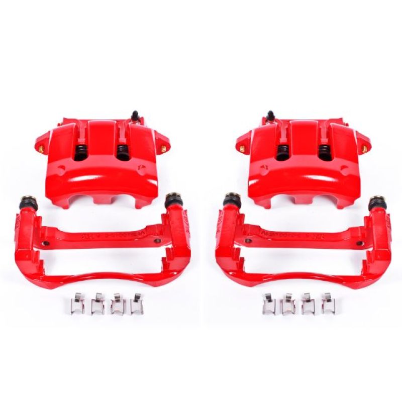 Power Stop 05-10 Ford Mustang Front Red Calipers w/Brackets - Pair - S4928