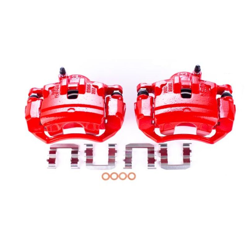 Power Stop 10-12 Hyundai Tucson Front Red Calipers w/Brackets - Pair - S6404