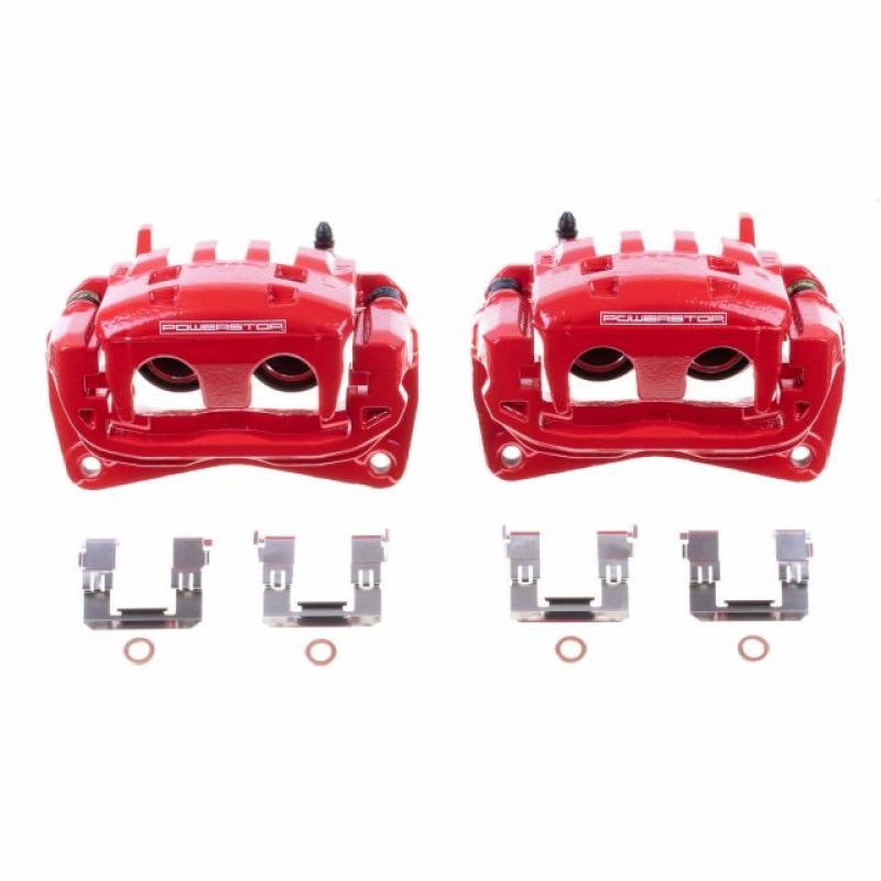Power Stop 13-16 Scion FR-S Front Red Calipers w/Brackets - Pair - S7084