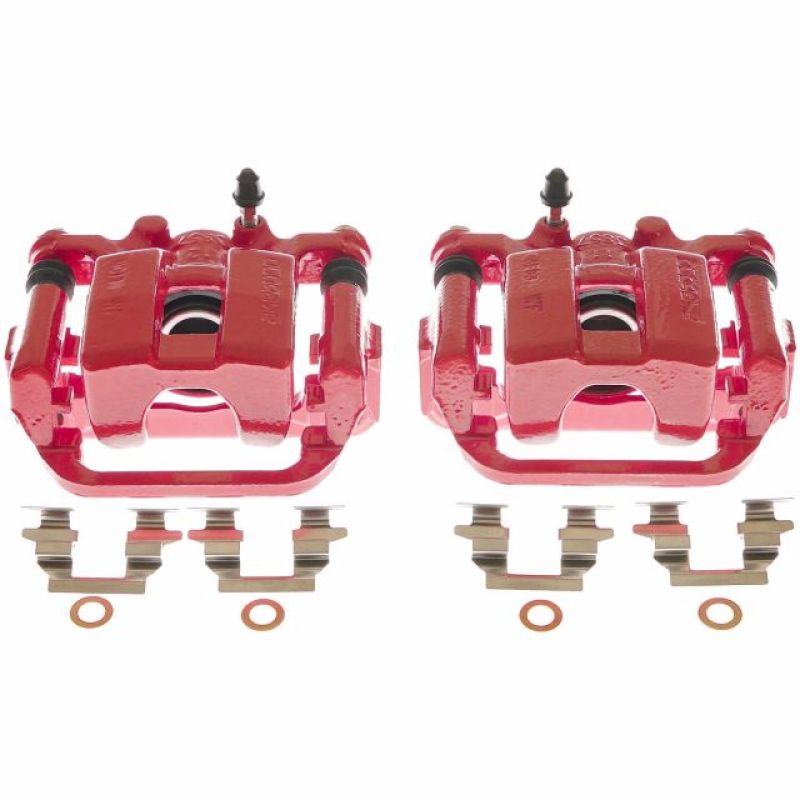 Power Stop 17-19 Nissan Leaf Rear Red Calipers - Pair - S6696