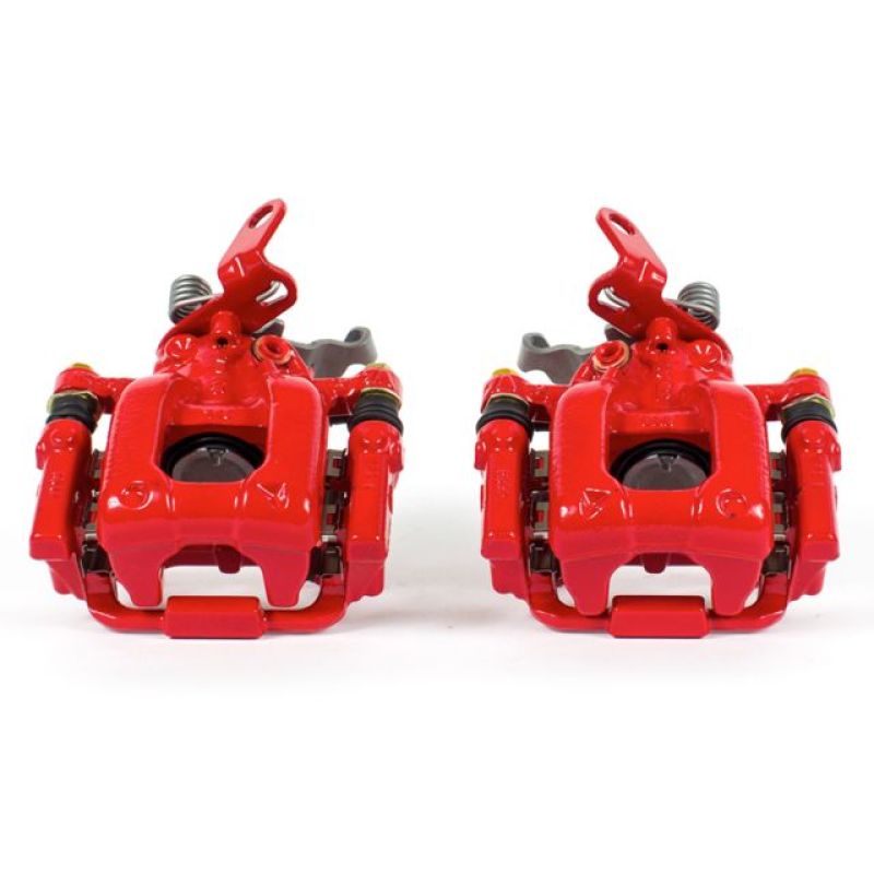 Power Stop 10-12 Audi A3 Rear Red Calipers w/Brackets - Pair - S6384