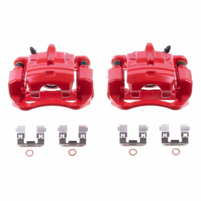 Power Stop 13-16 Scion FR-S Rear Red Calipers w/Brackets - Pair - S7092