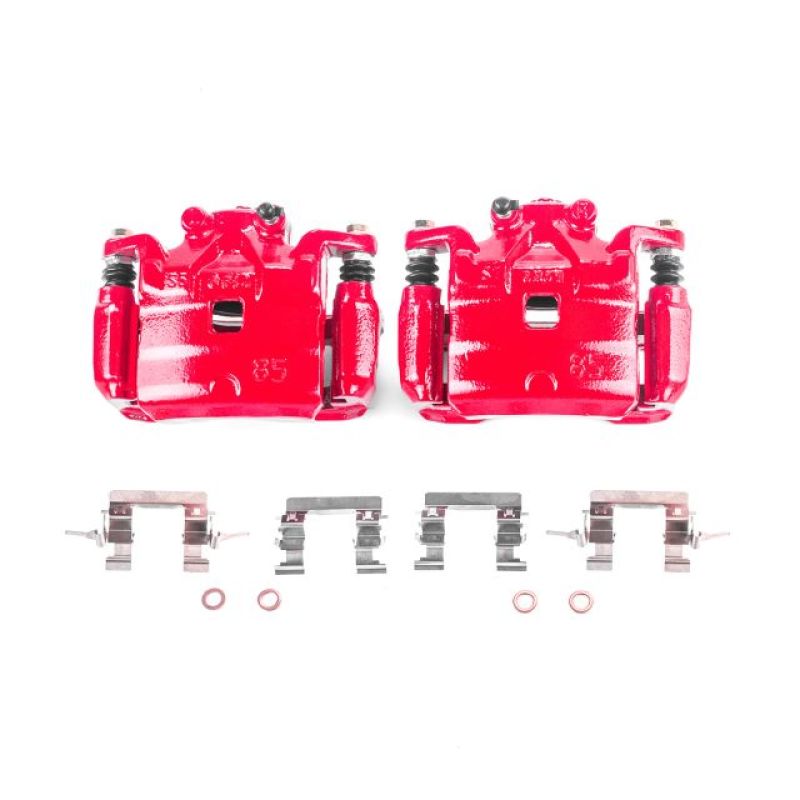 Power Stop 11-17 Nissan Juke Front Red Calipers w/Brackets - Pair - S6640