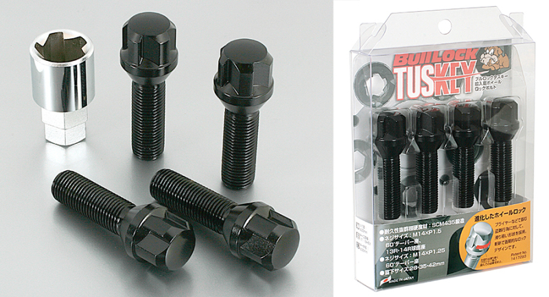 Project Kics Bull Lock Tuskey Bolt 14X1.25 60 Deg/35mm Black - WT635B35