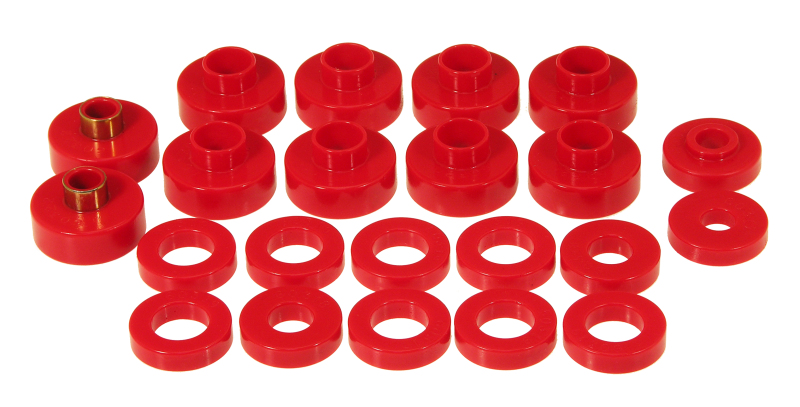 Prothane 76-79 Jeep CJ5/CJ7 Body Mount 22 Bushing Kit - Red - 1-102