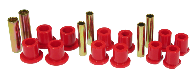 Prothane 92-98 Ford E250/350 Van 2wd Rear Spring & Shackle Bushings - Red - 6-1021