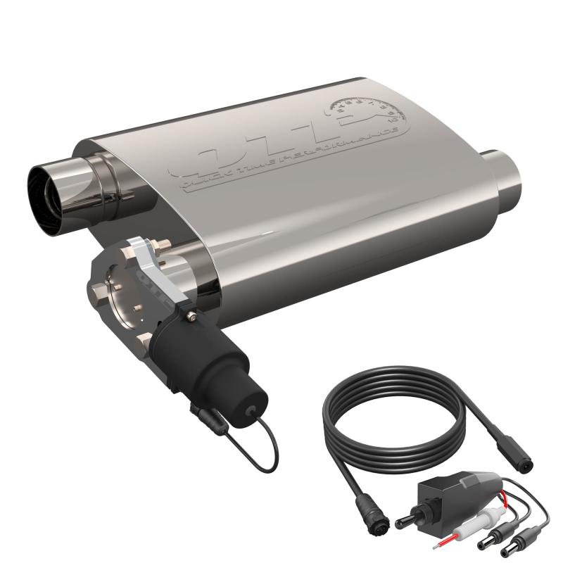 QTP 2.5in Weld-On 304SS Reverse Screamer Muffler w/Bolt-On QTEC Electric Cutout - 13251C