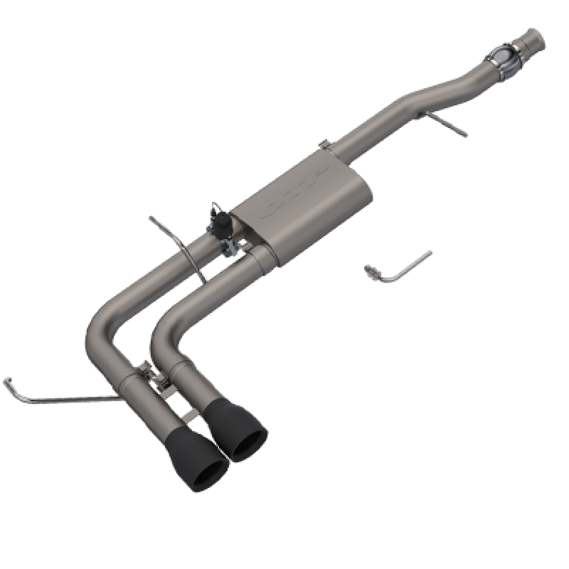 QTP 14-18 Chevy Silverado 1500 4.8L/5.3L EC/CC SB 304SS Screamer Cat-Back Side Exit w/4.5in Blk Tips - 410014B