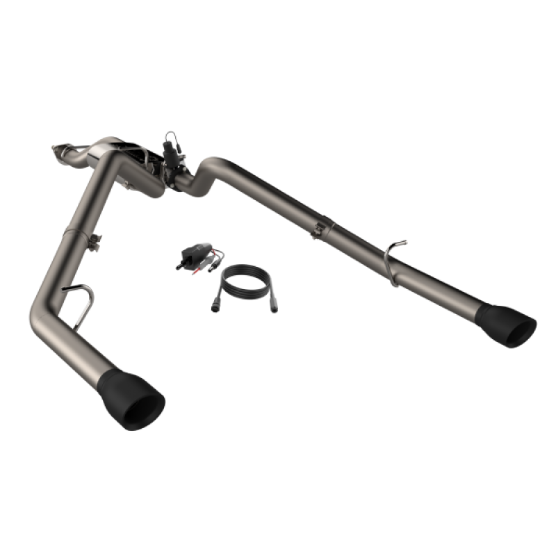 QTP 19-20 Ram 1500 304SS Screamer Cat-Back Exhaust Rear Split Exit w/4.5in Black Tips - 420019B