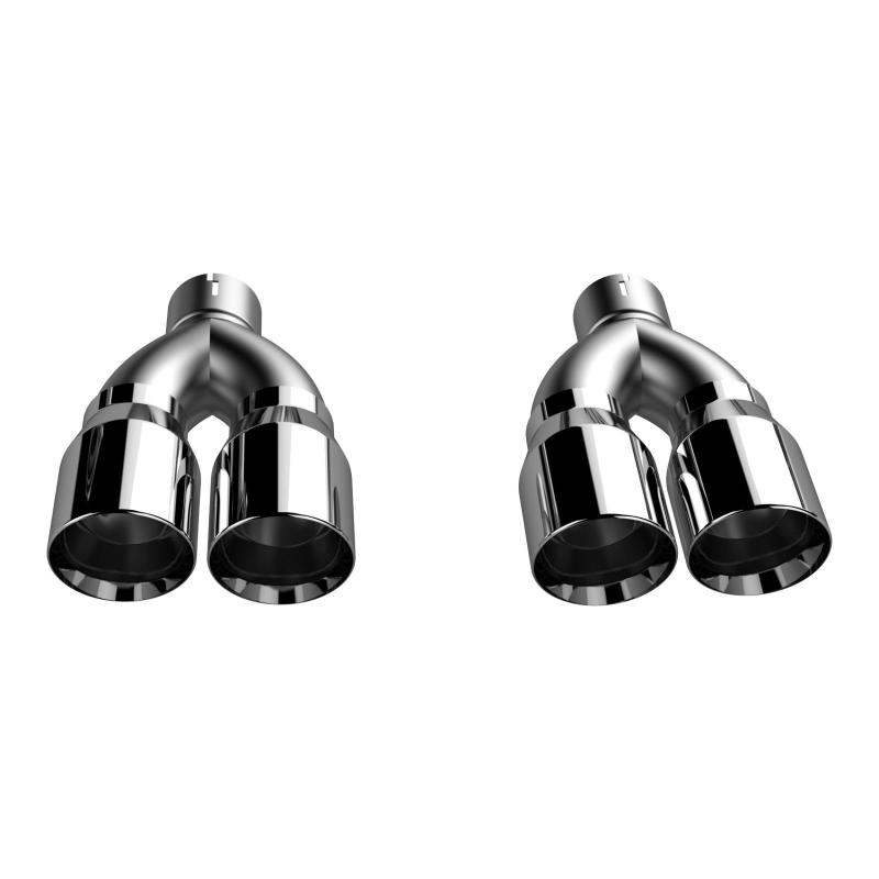 QTP 15-18 Dodge Challenger 5.7L 304SS Screamer Exhaust 3in Quad Tip Adapter - 430015T