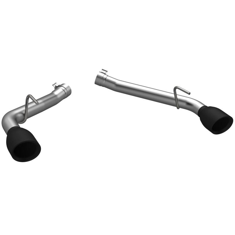 QTP 10-13 Chevrolet Camaro SS 6.2L 304SS Eliminator Muffler Delete Axle Back Exhaust w/4.5in Blk Tip - 700110B