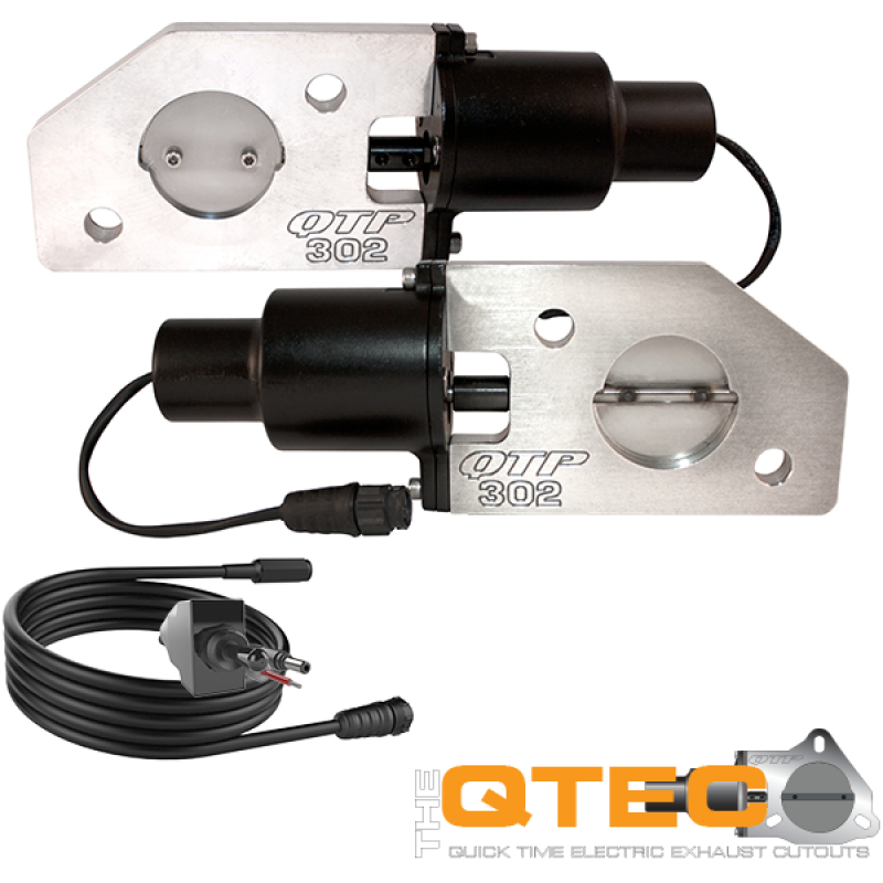 QTP 12-13 Ford Mustang Boss 302 Bolt-On QTEC Electric Cutout Valve - Single - QTEC302