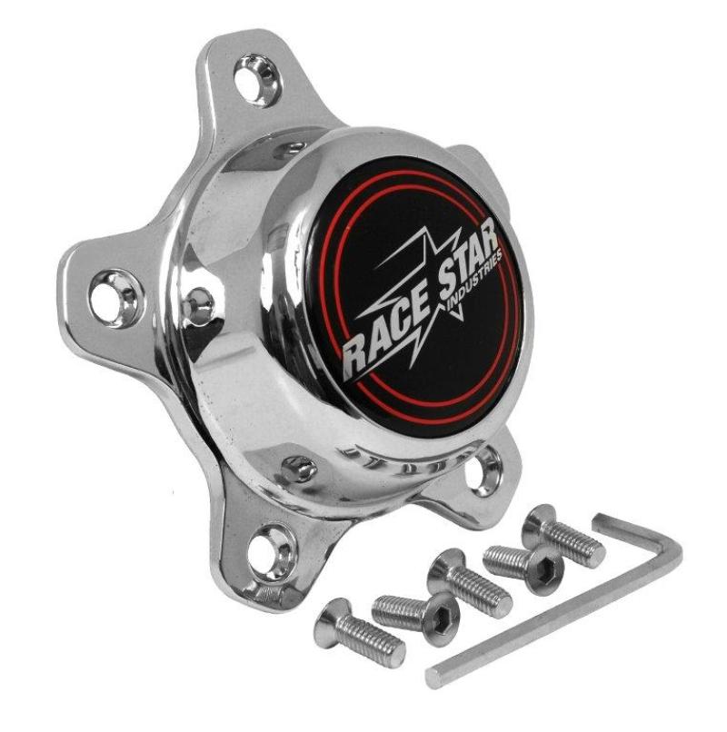 Race Star 5 Lug Cap Short Plastic Chrome (incl. Medallion & Screws) - 615-5096-1