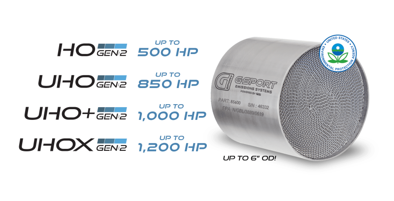 GESI G-Sport 400 CPSI GEN 2 EPA Compliant 4in x 4in High Output Substrate Only- 350-500HP - 50200