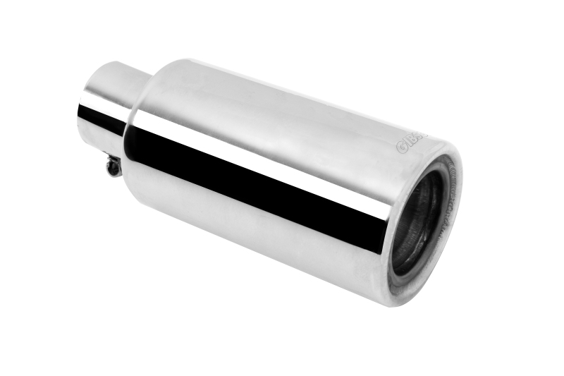 Gibson Rolled Edge Angle-Cut Muffler Quiet Tip - 4in OD/2.25in Inlet/12in Length - Stainless - 500659