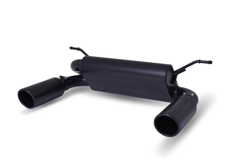 Gibson 18-22 Jeep Wrangler JL Rubicon 3.6L 2.5in Cat-Back Dual Split Exhaust - Black Elite (Ceramic) - 617307-B