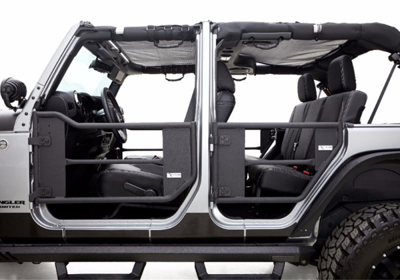 Rampage 2007-2018 Jeep Wrangler(JK) 2-Door Tube Doors With Netting - Black - 7695