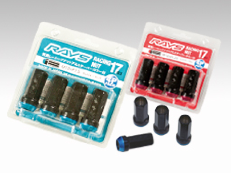Rays 17 Hex Racing Nut 12x1.50 (Open End) (Blue Seat) - Black (2 Pieces) - W17RN2PC1215
