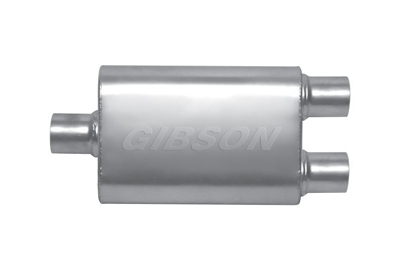 Gibson MWA Superflow Center/Dual Oval Muffler - 4x9x14in/3in Inlet/2.5in Outlet - Stainless - BM0109