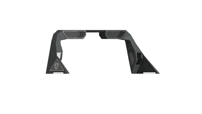 Road Armor 14-18 Chevy 1500 iD Headache Rack w/Bedrail Pod/Dual 10in Pod/Brake Lamp Relief/Hyve -Raw - 3141DHRP-C2-MH