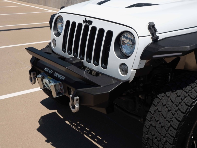 Road Armor 07-18 Jeep Wrangler JK Stealth Front Winch Bumper w/Bar Guard Mid Width - Tex Blk - 5072F3B