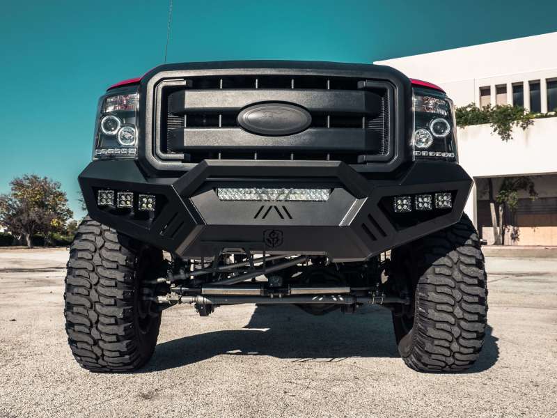 Road Armor 11-16 Ford F-250 SPARTAN Front Bumper Bolt-On Pre-Runner Guard - Tex Blk - 6112XFPRB