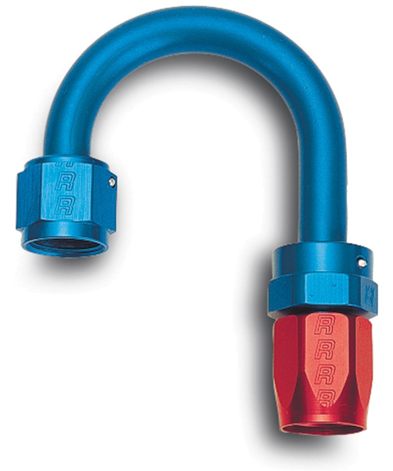 Russell Performance -8 AN Red/Blue 180 Degree Full Flow Swivel Hose End (With 1-1/4in Radius) - 613270