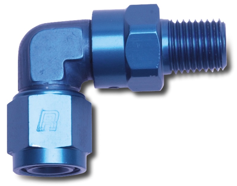 Russell Performance -8 AN 90 Degree Female to Male 1/2in Swivel NPT Fitting - 614028