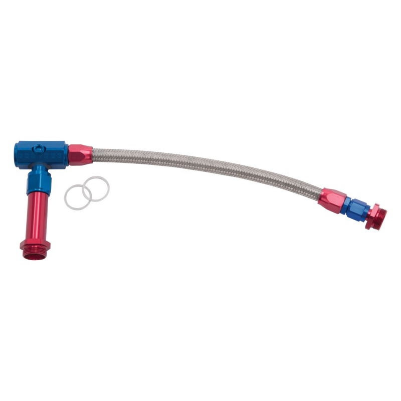 Russell Performance -6 AN to 3/8in Female NPT ProFlex Holley 4150 Dual Inlet Carb Kit (Red/Blue) - 641090