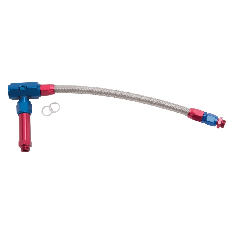 Russell Performance -6 AN to 3/8in Female NPT ProFlex Demon Carb Dual Inlet Carb Kit (Red/Blue) - 641250