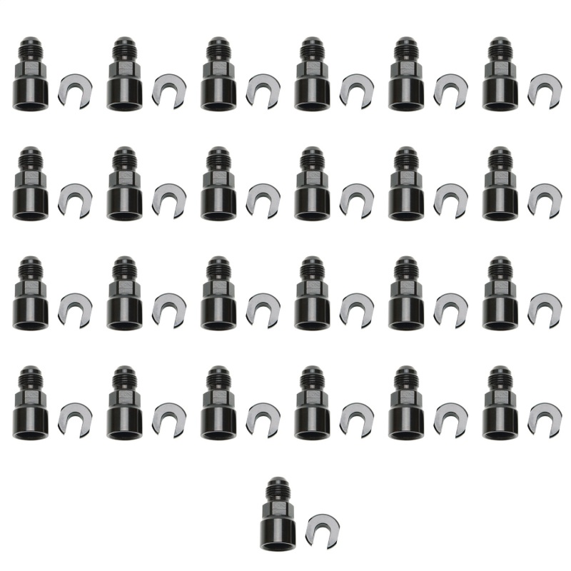 Russell Performance Adapter -6 AN Male to 5/16in Quick Disconnect Female Screw - Black (Bulk Pkg 25) - 644117