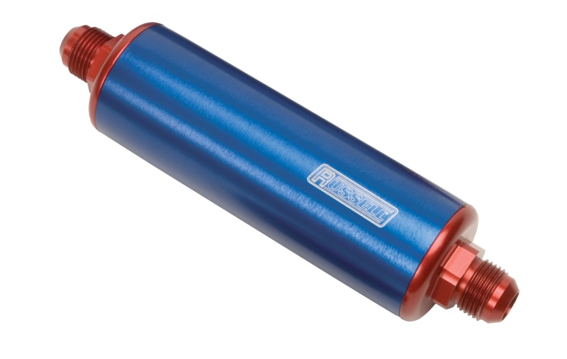 Russell Performance Red/Blue Anodized Aluminum (8-1/4in Length -6 male inlet/outlet) - 649140
