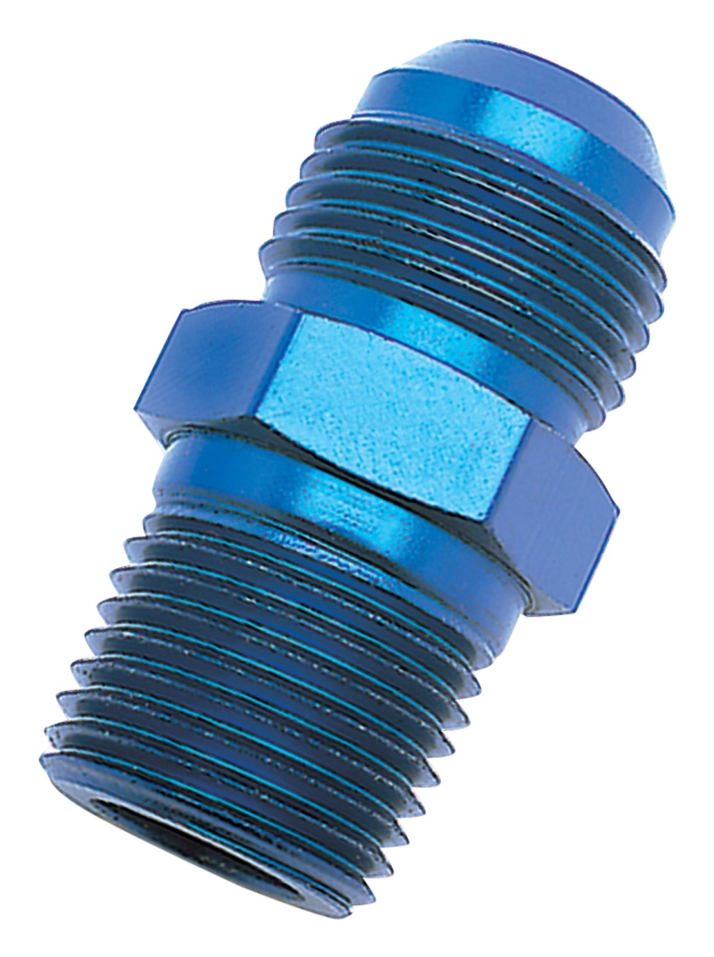 Russell Performance -8 AN to 3/8in NPT Straight Flare to Pipe (Blue) - 660480