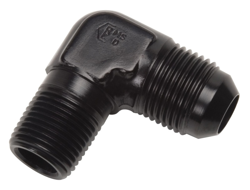 Russell Performance -12 AN to 3/4in NPT 90 Degree Flare to Pipe Adapter (Black) - 660893
