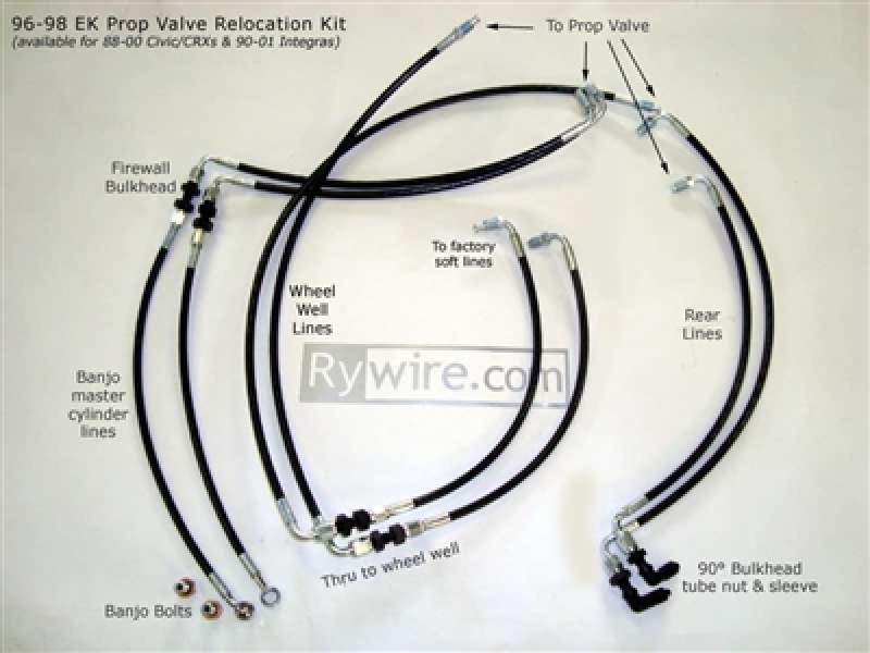 Rywire Proportion Valve Relocation Kit (Drop Ship Only - On PO Note Vehicle and Master Cyl Type) - RY-PROPORTION-VALVE-RELOCATION-KIT