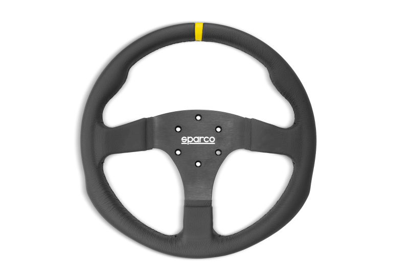Sparco Steering Wheel R350B Leather w/ Button - 015R350PLO