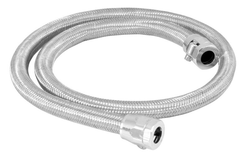 Spectre Stainless Steel Flex Fuel Line 3/8in. ID - 3ft. w/Chrome Clamps - 29498
