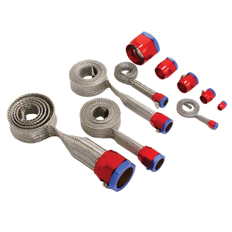 Spectre MagnaBraid 304SS Braided Sleeving Kit - Red/Blue End Caps - 7490