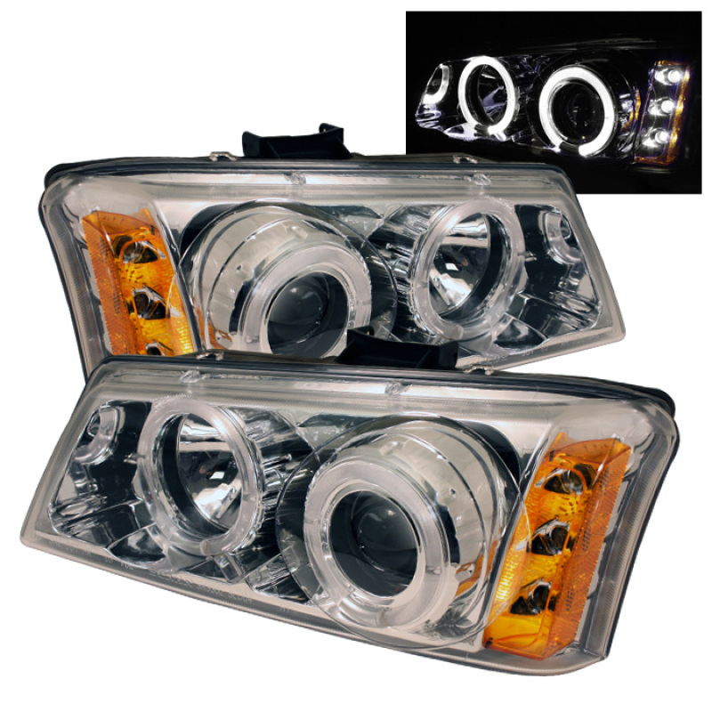 Spyder Chevy Silverado 1500 03-06 Projector Headlights LED Halo LED Ambr Reflctr Ch PRO-YD-CS03-AM-C - 5009463