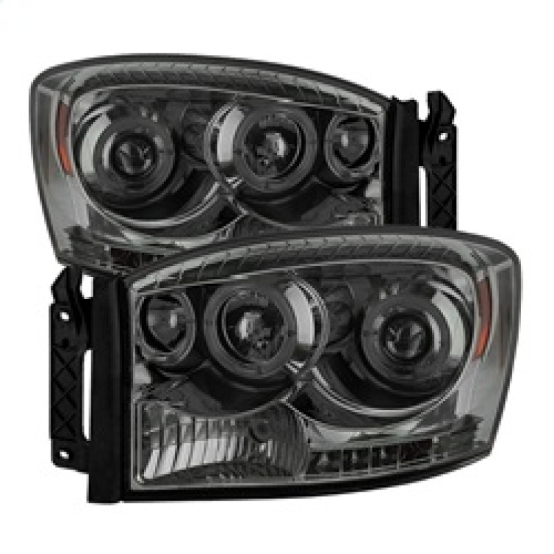 Spyder Dodge Ram 1500 06-08/Ram 2500 06-09 Projector Headlights LED Halo LED Smke PRO-YD-DR06-HL-SM - 5010025