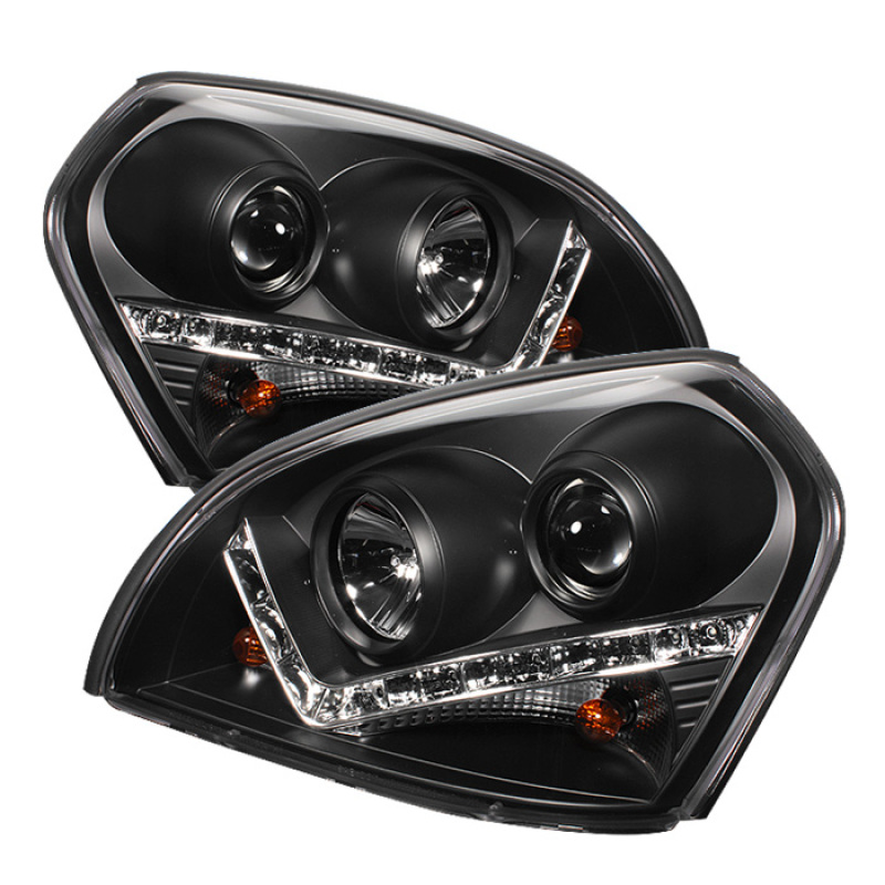 Spyder Hyundai Tucson 04-09 Projector Headlights DRL Black High H1 Low H1 PRO-YD-HYTUC04-DRL-BK - 5029447