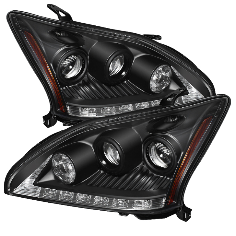 Spyder Lexus RX330 2004-2006 Projector Headlights Halogen Model- DRL LED Blk PRO-YD-LRX35004-DRL-BK - 5076779