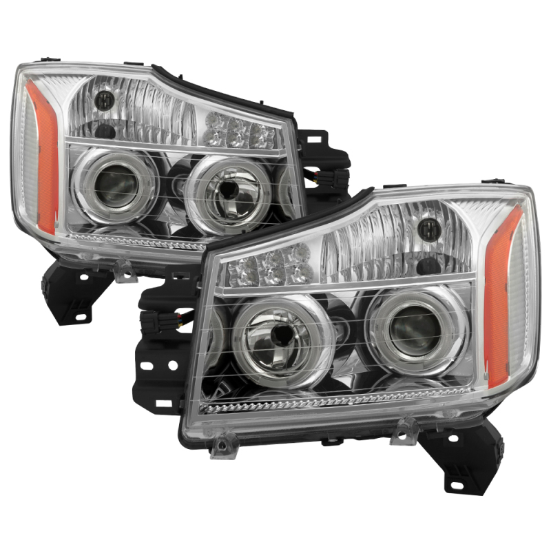 Xtune Nissan Titan 04-14 Projector Headlights LED Halo Chrome PRO-JH-NTI04-LED-C - 5077097